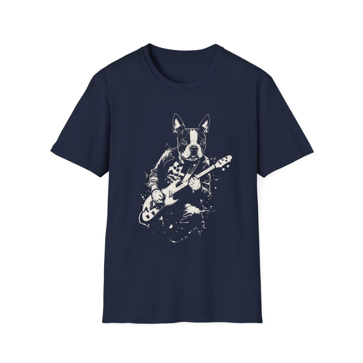 Boston Terrier Rocking Guitar Tee