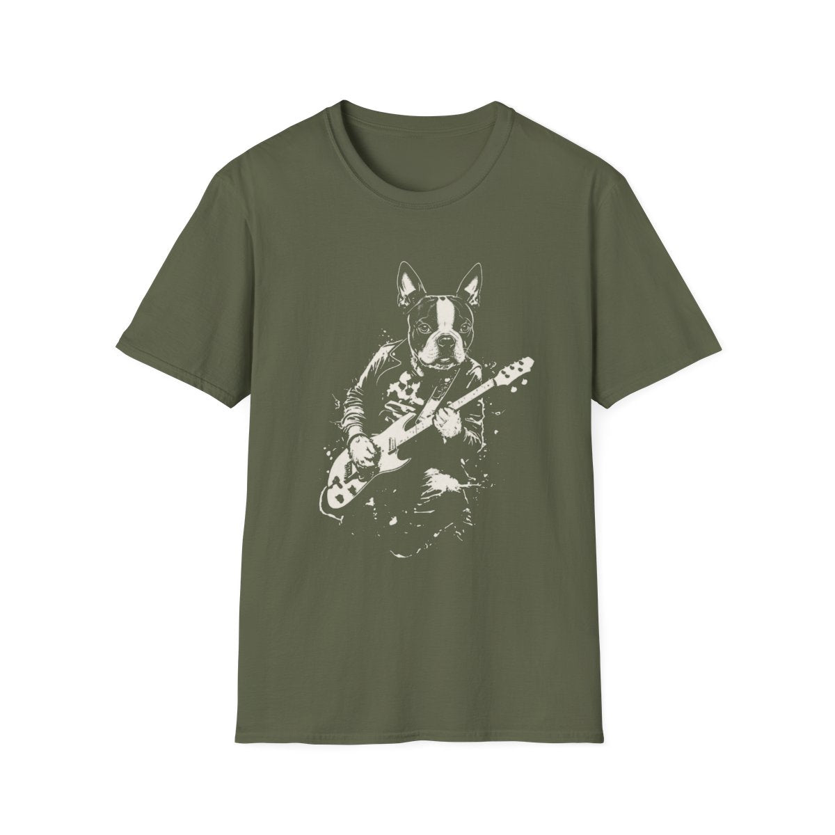 Boston Terrier Rocking Guitar Tee