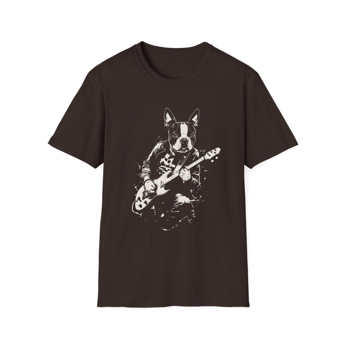 Boston Terrier Rocking Guitar Tee