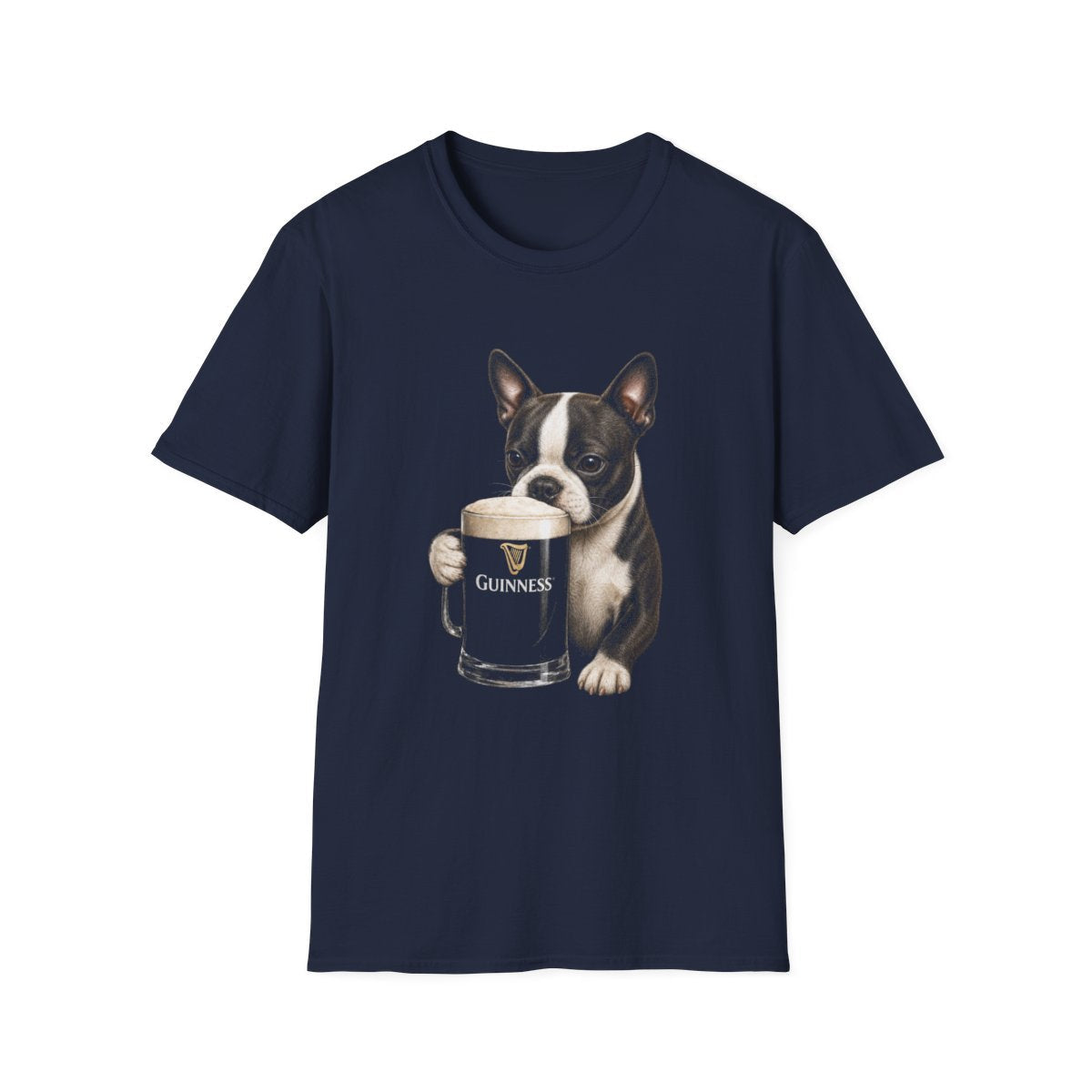 Boston Terrier With A Pint Tee