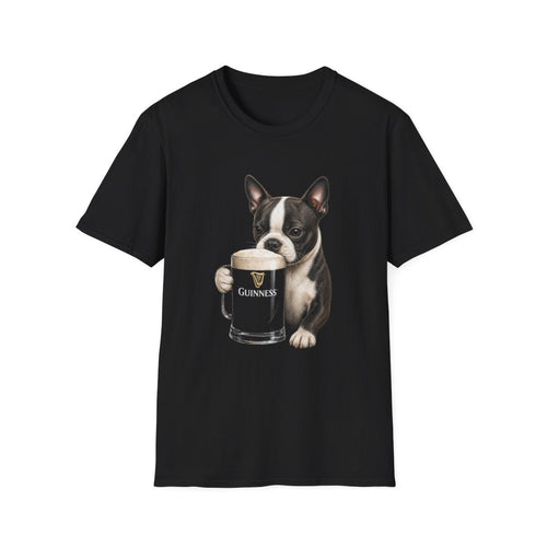 Boston Terrier With A Pint Tee
