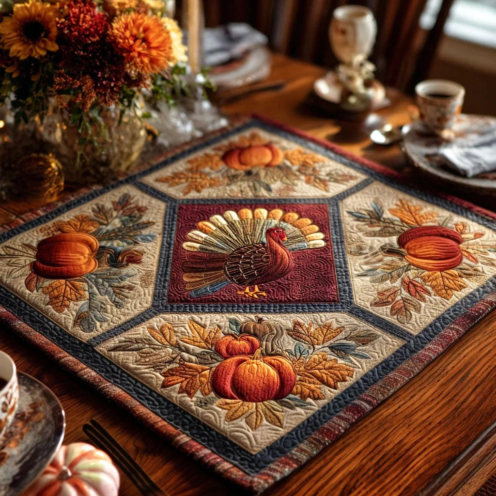 Bountiful Bird Quilted Table Topper