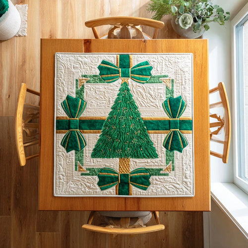 Bow Tree Quilted Table Topper