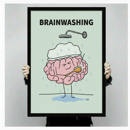 Brainwashing Funny Pun Canvas Wall Art