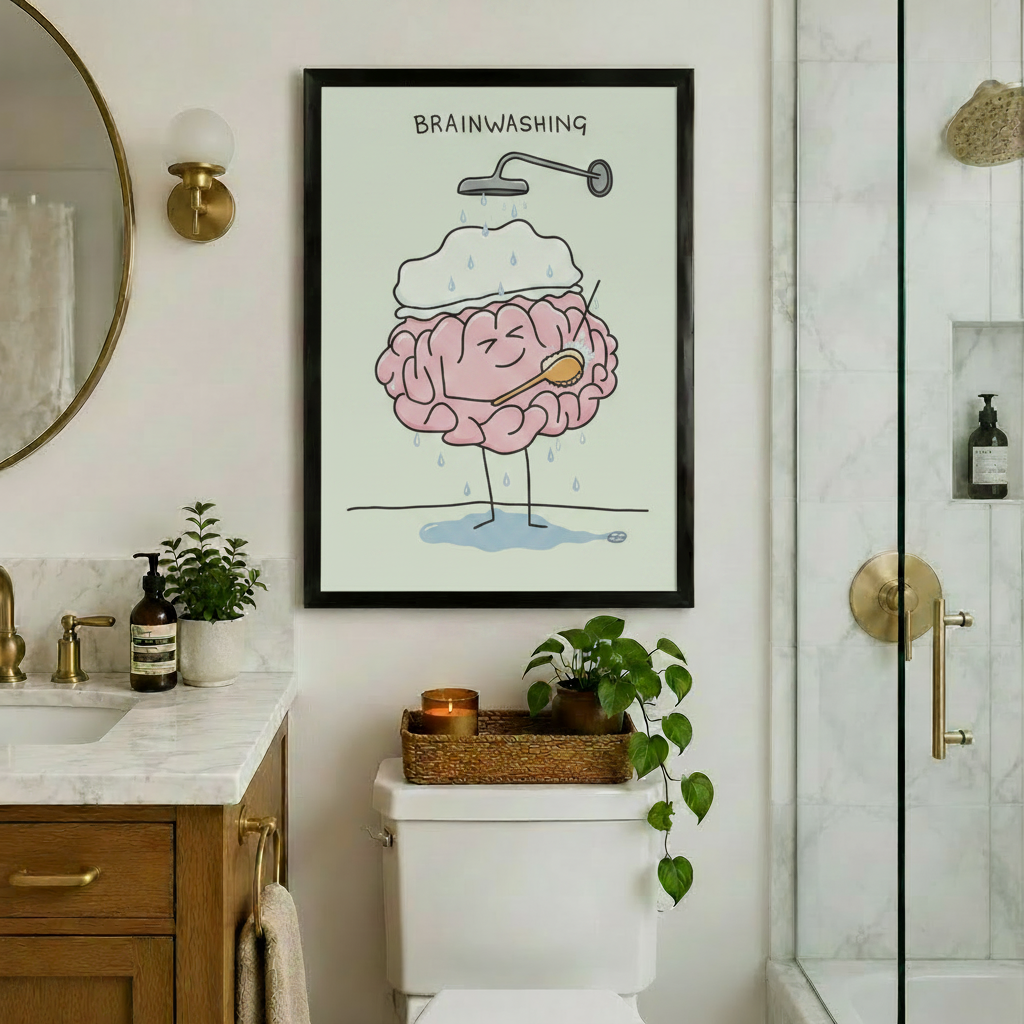 Brainwashing Funny Pun Canvas Wall Art