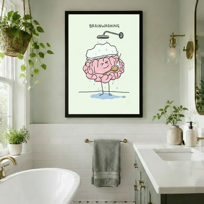 Brainwashing Funny Pun Canvas Wall Art