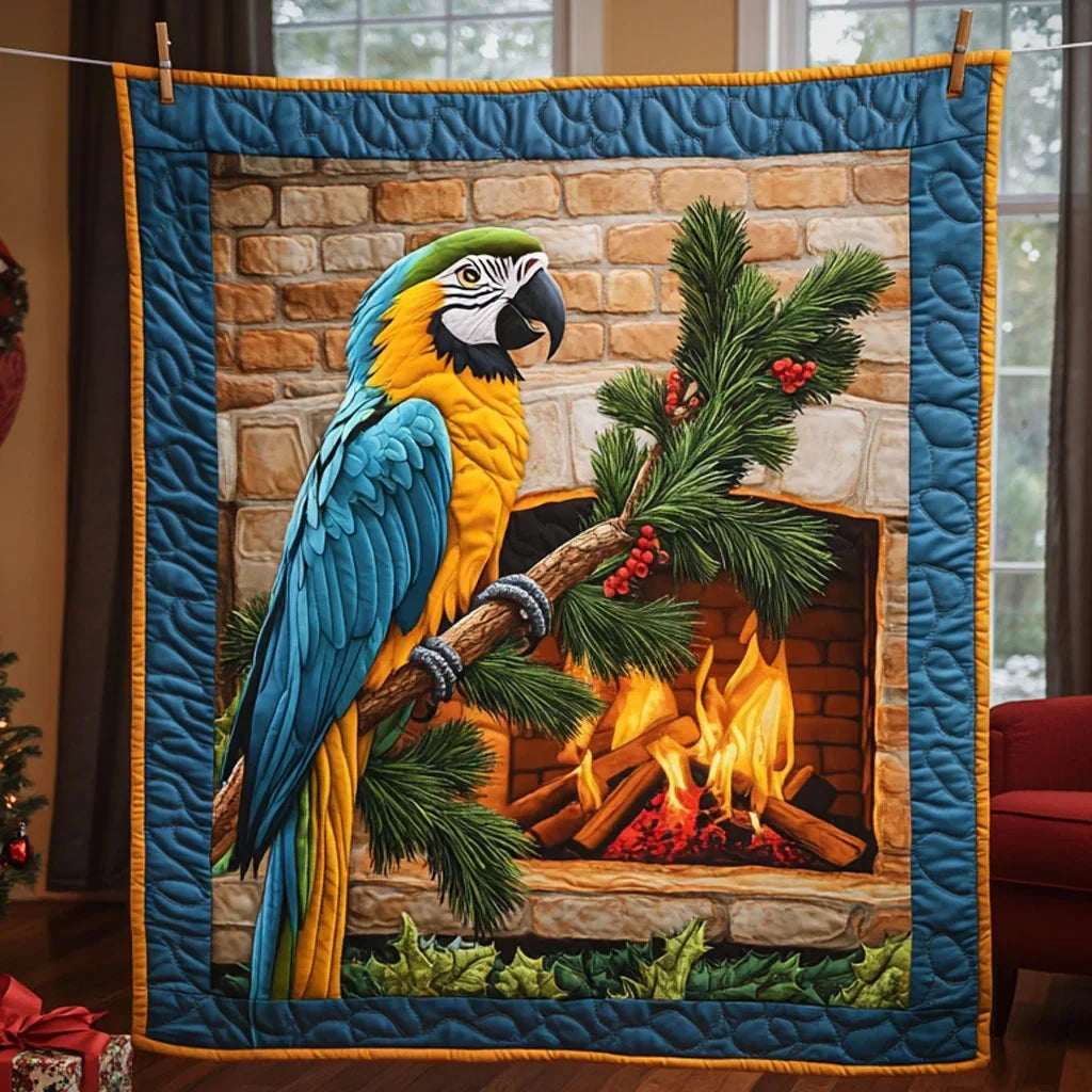 Brick Hearth Macaw Quilt Blanket