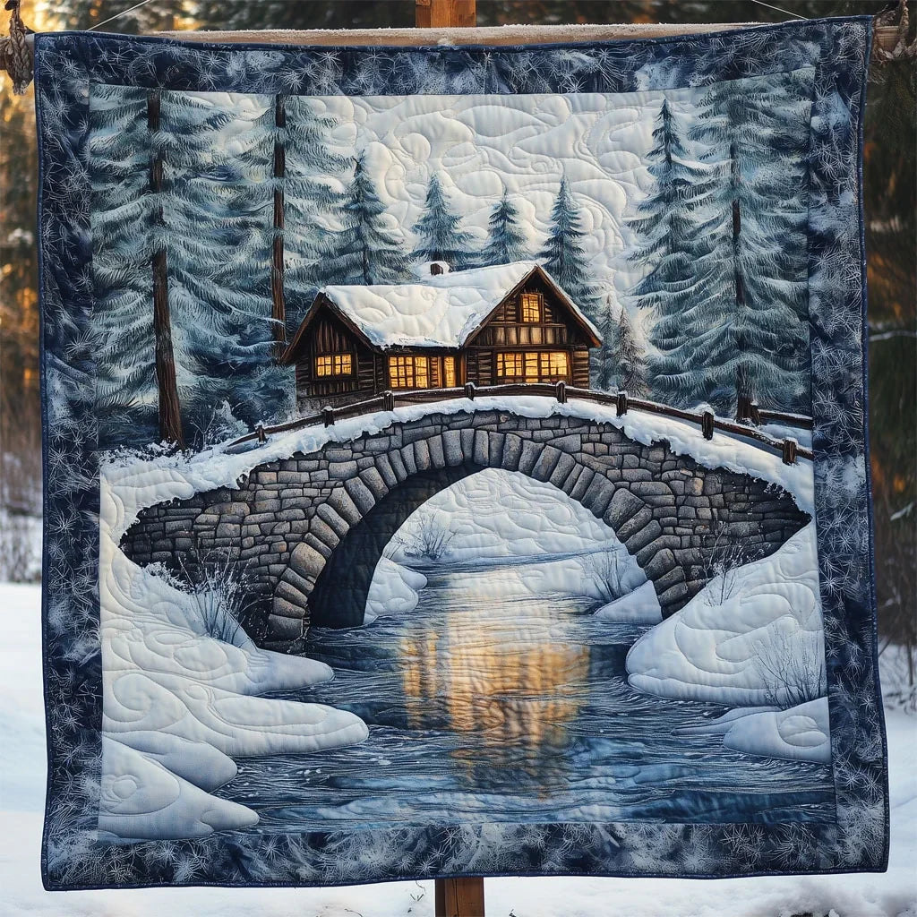 Bridge Over Village Quilt Blanket