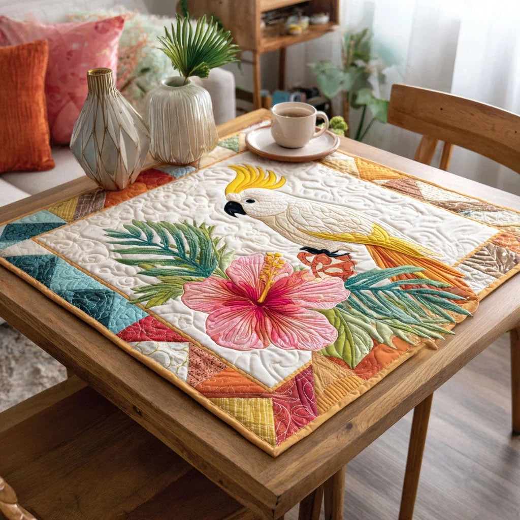 Bright Beak Quilted Table Topper