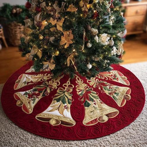 Bright Bell Christmas Quilted Tree Skirt