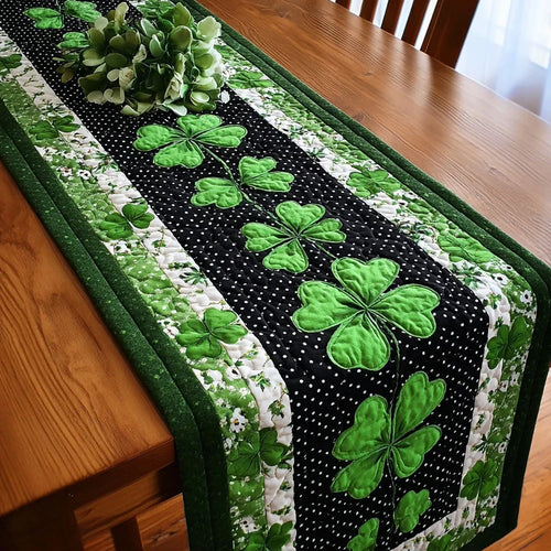 Bright Clover Quilted Table Runner
