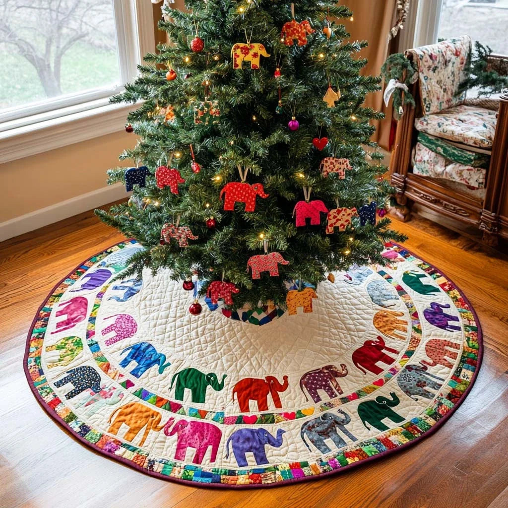 Bright Spirits Christmas Quilted Tree Skirt