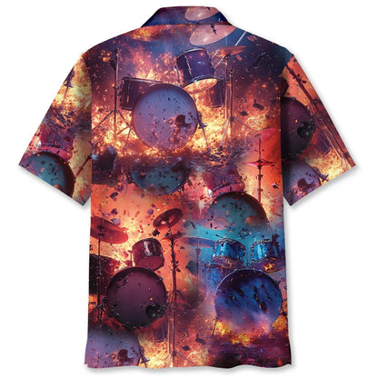 Broken Drum Fire Hawaiian Shirt - S - hawaiian shirt