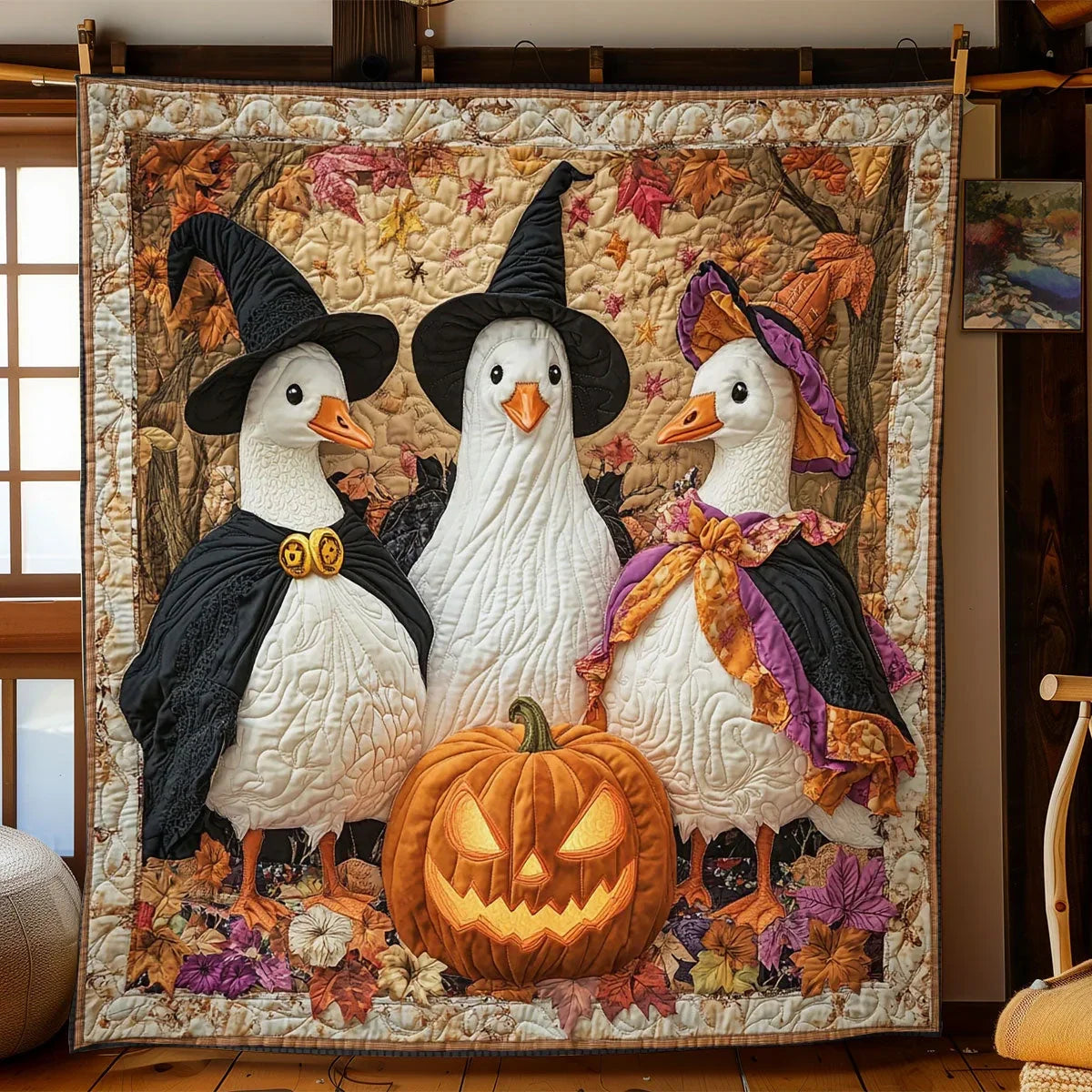 Broomsticks Beaks Quilt Blanket