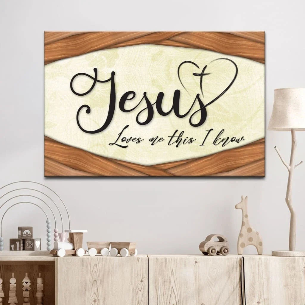 jesus loves me this i know christian wall art canvas (Landscape)