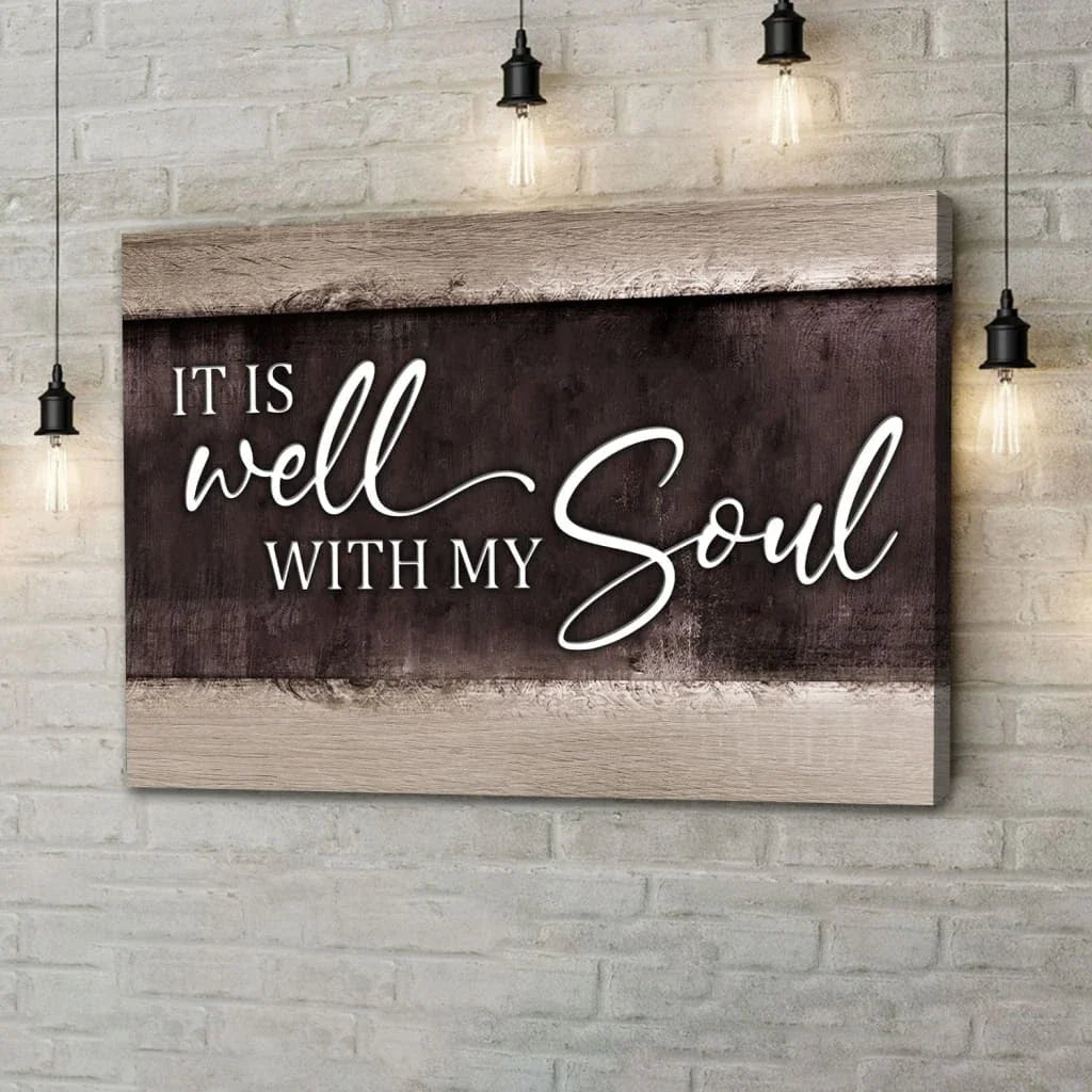 it is well with my soul wall art canvas christian wall art (Landscape)