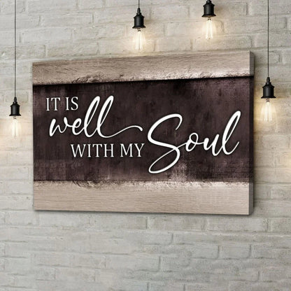 it is well with my soul wall art canvas christian wall art (Landscape)