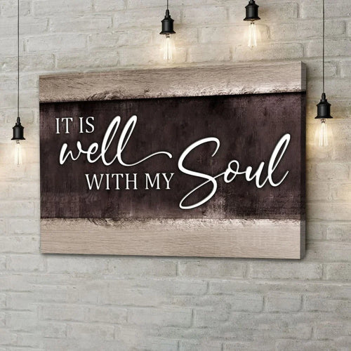 it is well with my soul wall art canvas christian wall art (Landscape)