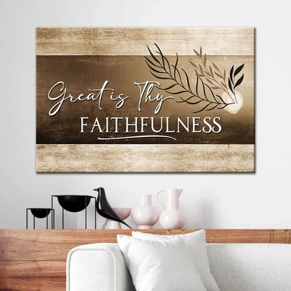 christian art great is thy faithfulness wall art canvas print christian wall decor (Landscape) (view 2)