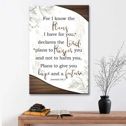 jeremiah 29 11 wall art for i know the plans i have for you canvas print (view 2)