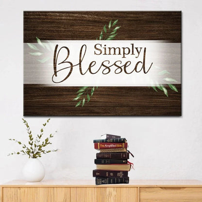 simply blessed wall art canvas christian wall decor christian gifts (Landscape)