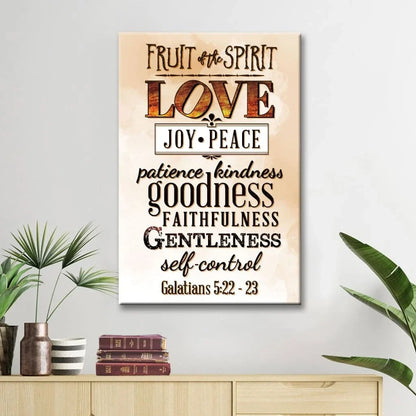 fruit of the spirit bible verse christian wall art canvas (Landscape) (view 2)