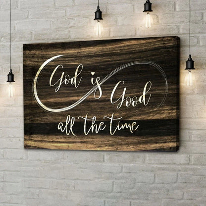god is good all the time rustic christian wall art canvas (Landscape)