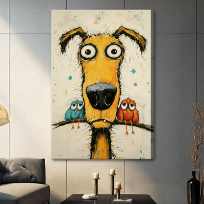 Crazy Dog Graffiti Funny Canvas Wall Art