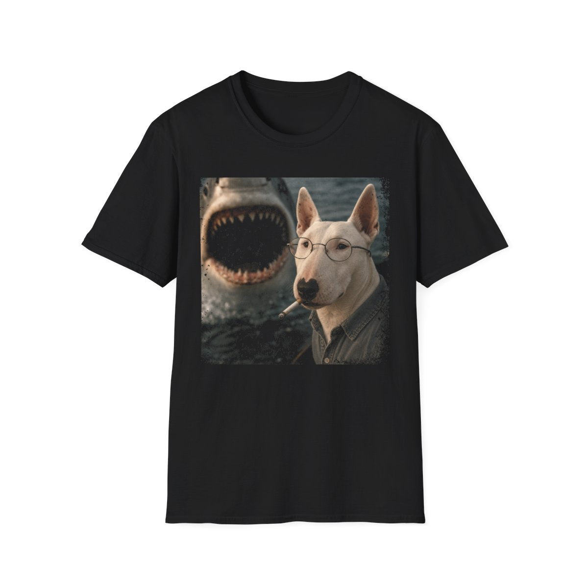 Bull Terrier and Shark Tee
