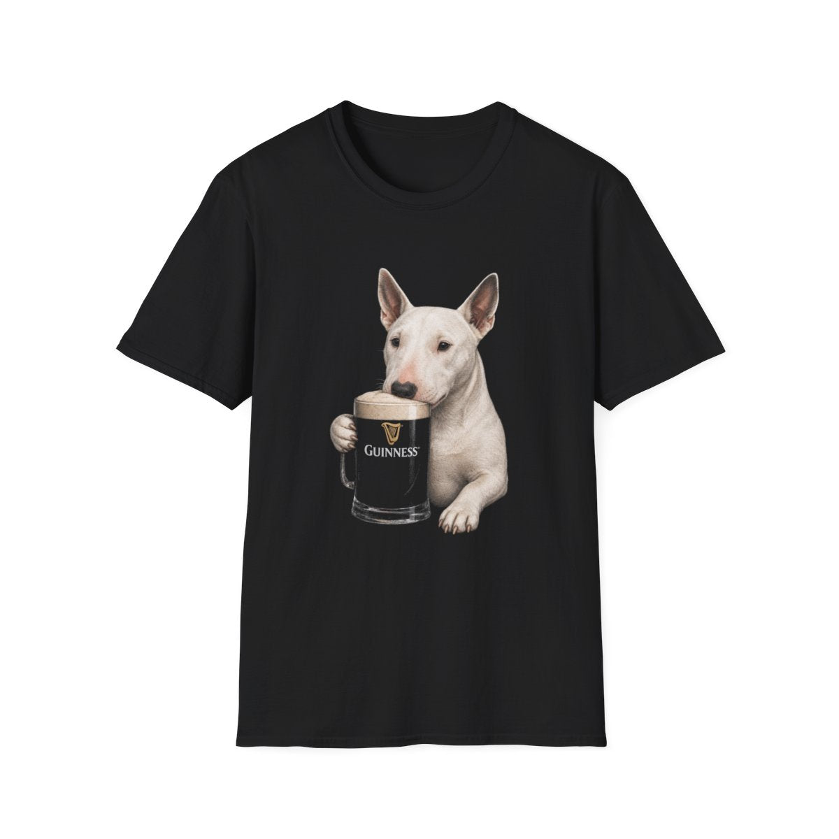 Bull Terrier With A Pint Tee