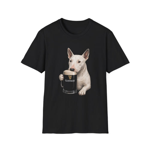 Bull Terrier With A Pint Tee