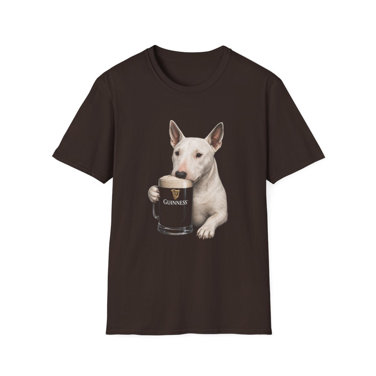 Bull Terrier With A Pint Tee