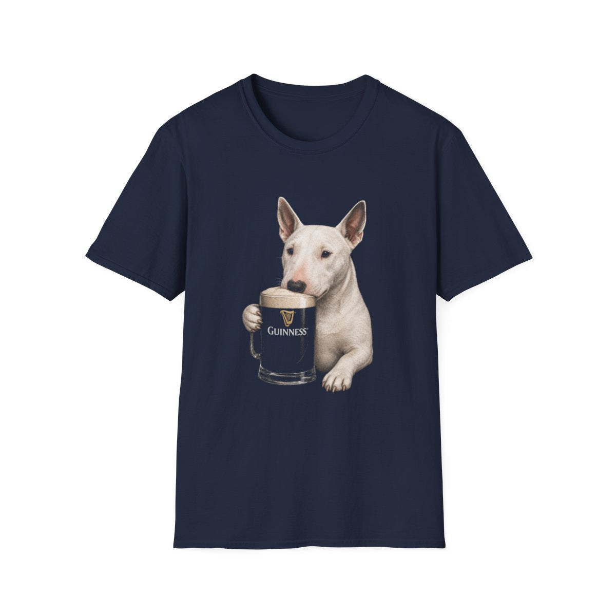 Bull Terrier With A Pint Tee