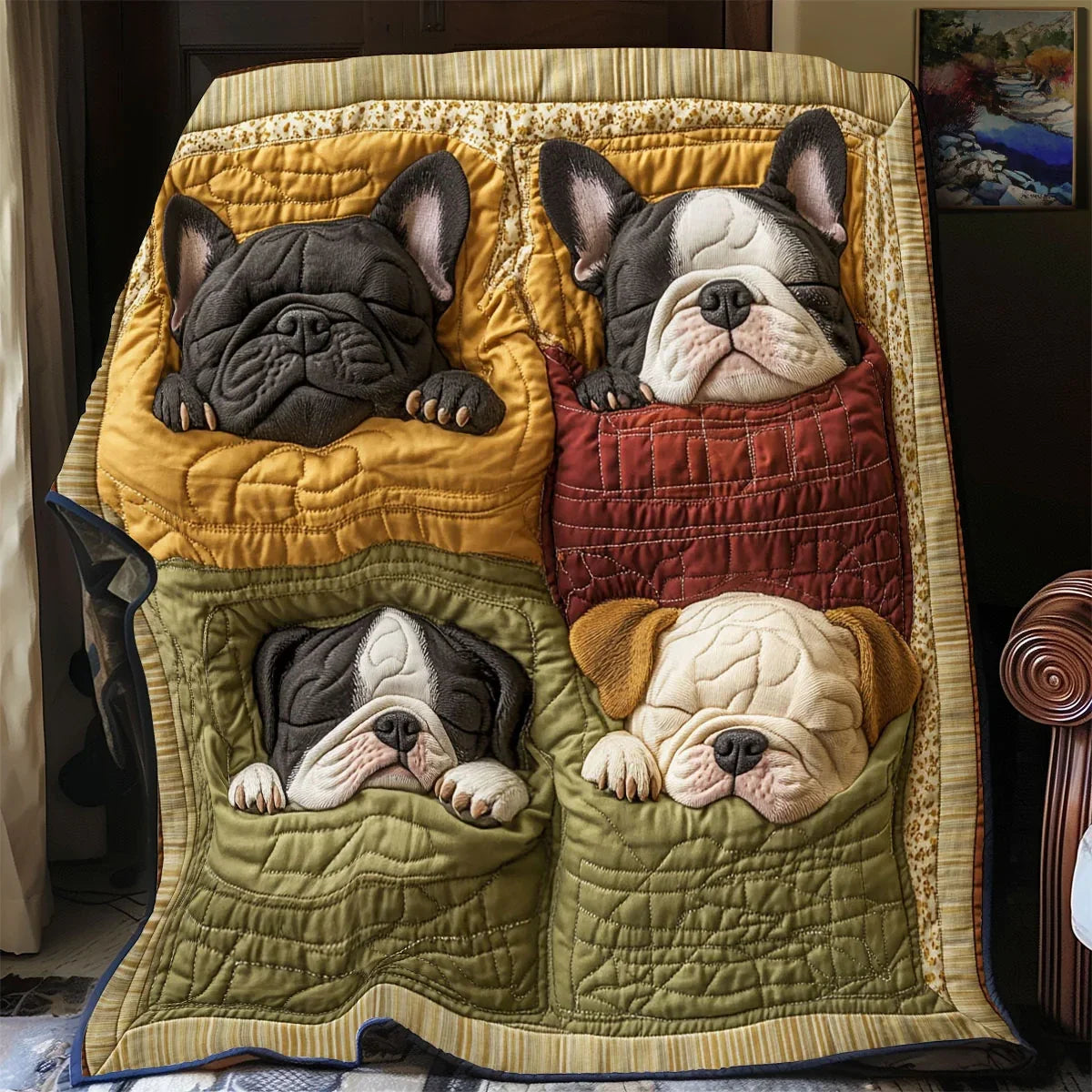 Bulldog Cozy Quilt Blanket