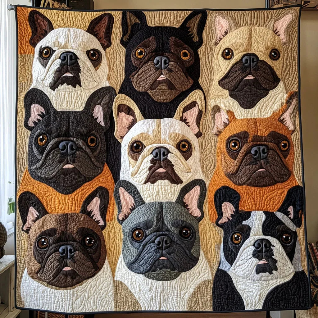 Bulldog Parade Quilt Blanket