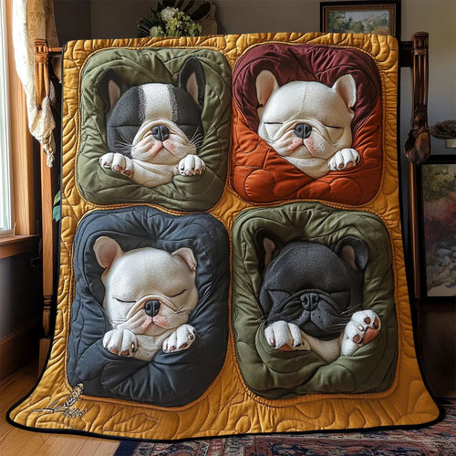 Bulldog Patch Quilt Blanket