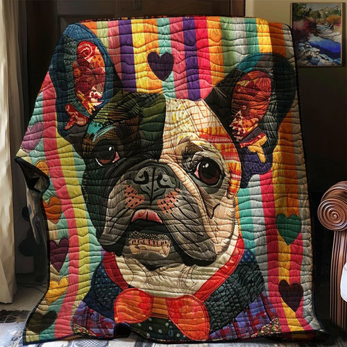 Bulldog Patchwork Quilt Blanket