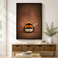Fluffy Bumblebee Portrait Canvas Wall Art