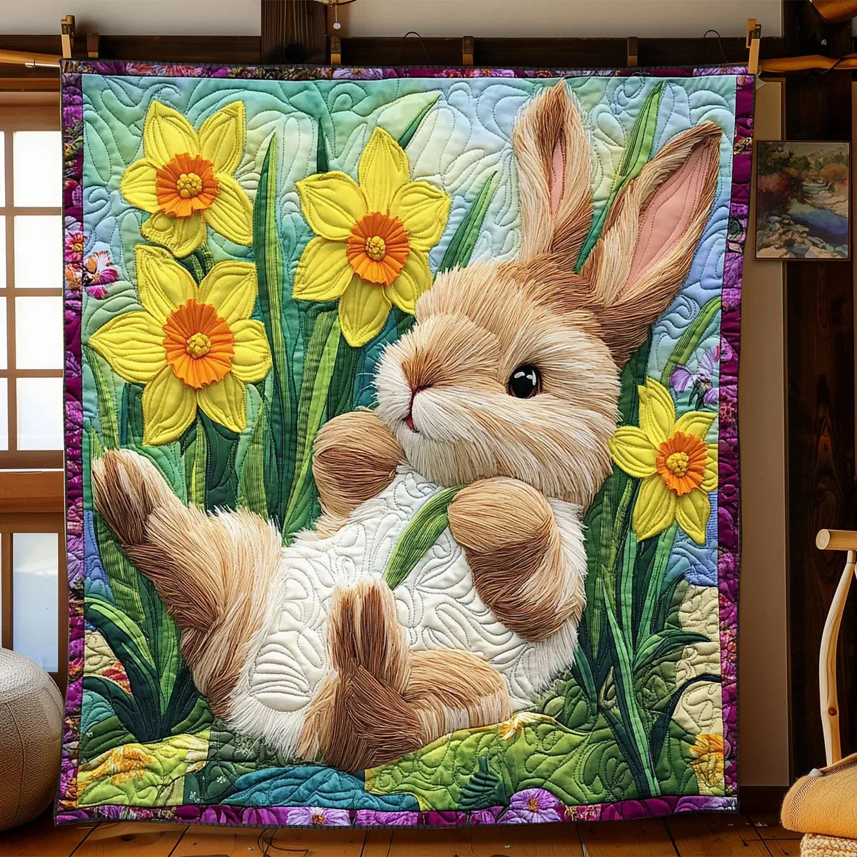 Bunny Blossom Grove Quilt Blanket