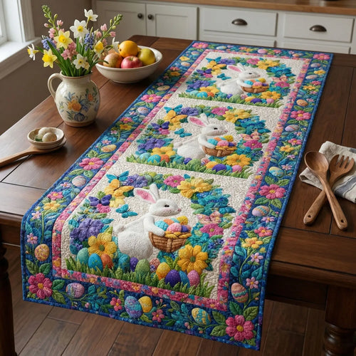 Bunny Parade Quilted Table Runner