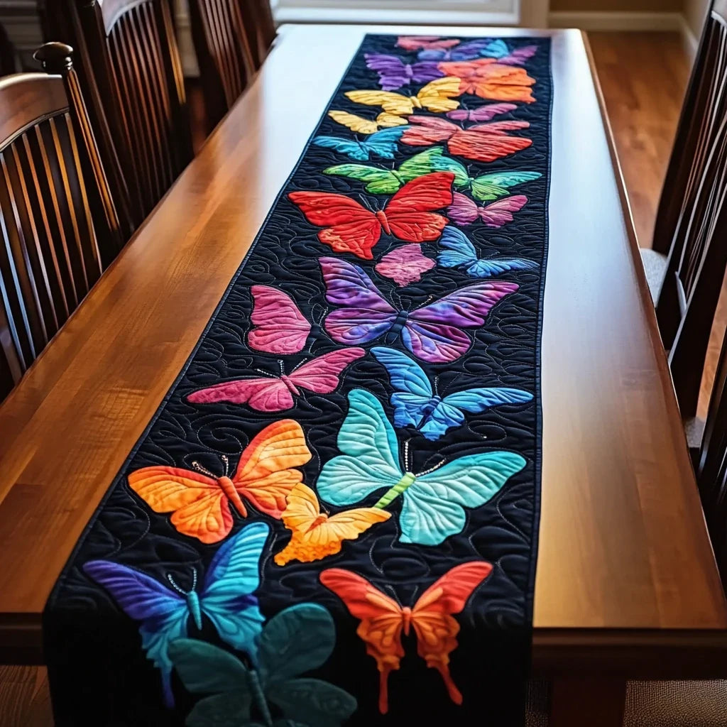 Butterfly Bloom Quilted Table Runner