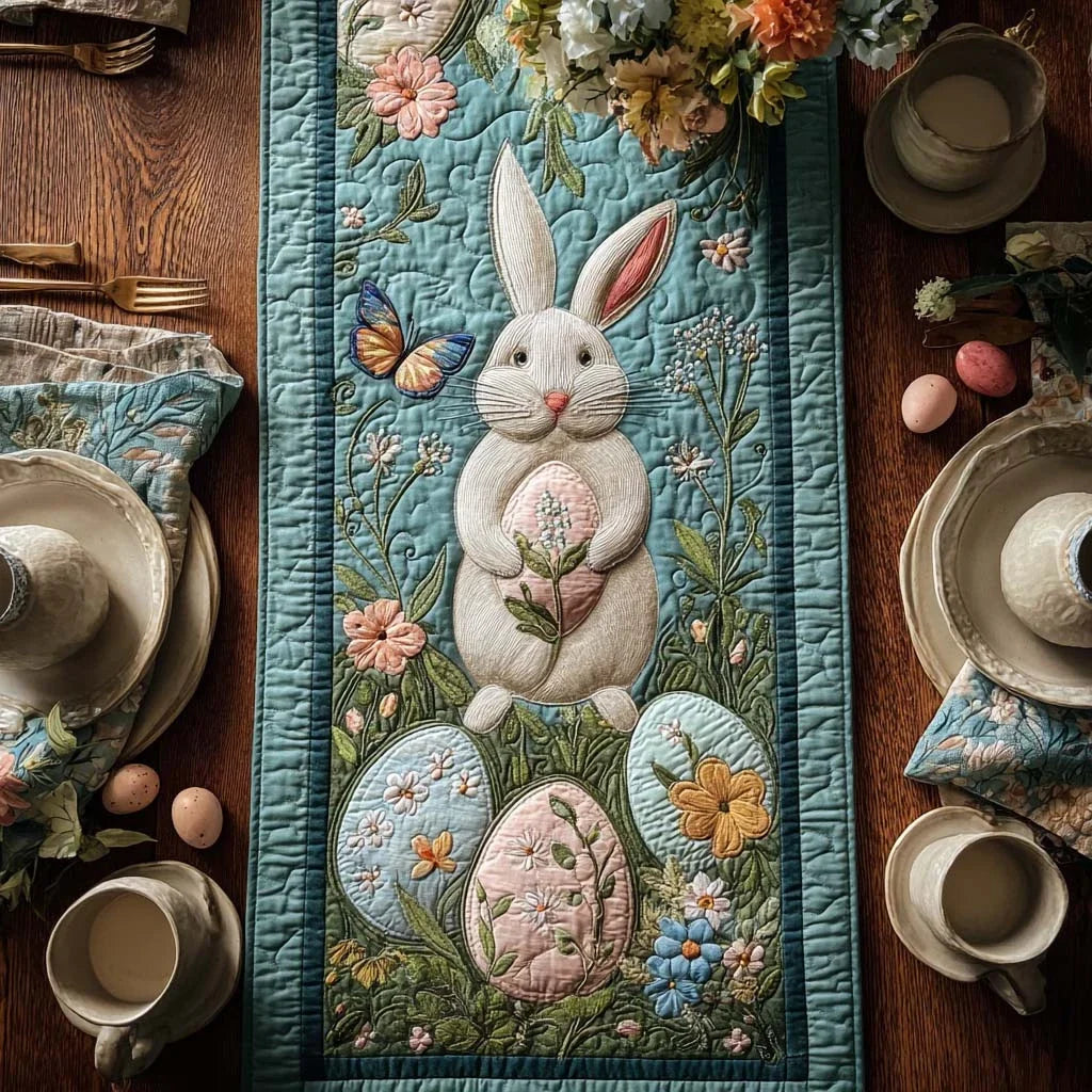 Butterfly Bunny Garden Quilted Table Runner
