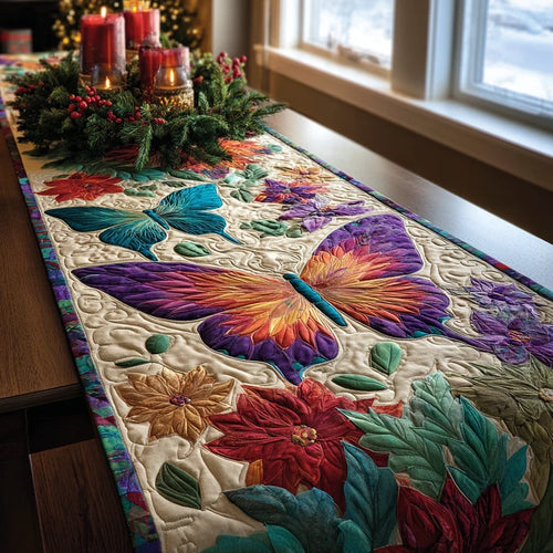 Butterfly Garden Quilted Table Runner