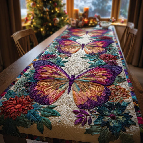 Butterfly Glow Quilted Table Runner