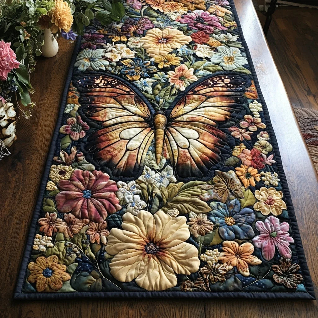 Butterfly Harmony Quilted Table Runner