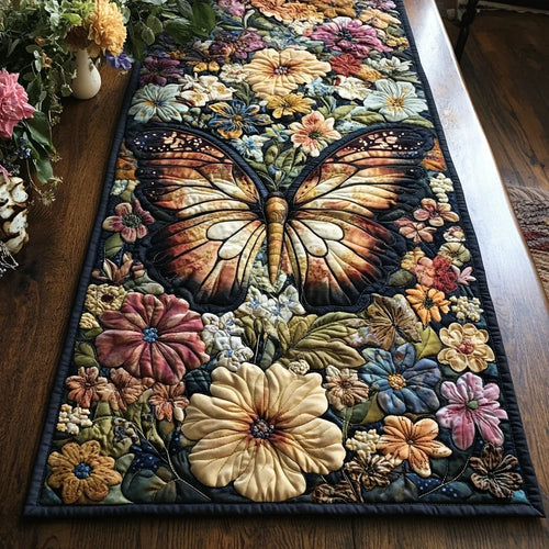 Butterfly Harmony Quilted Table Runner