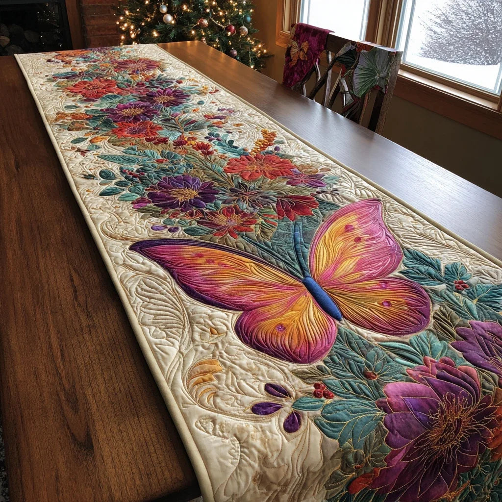 Butterfly Haven Quilted Table Runner