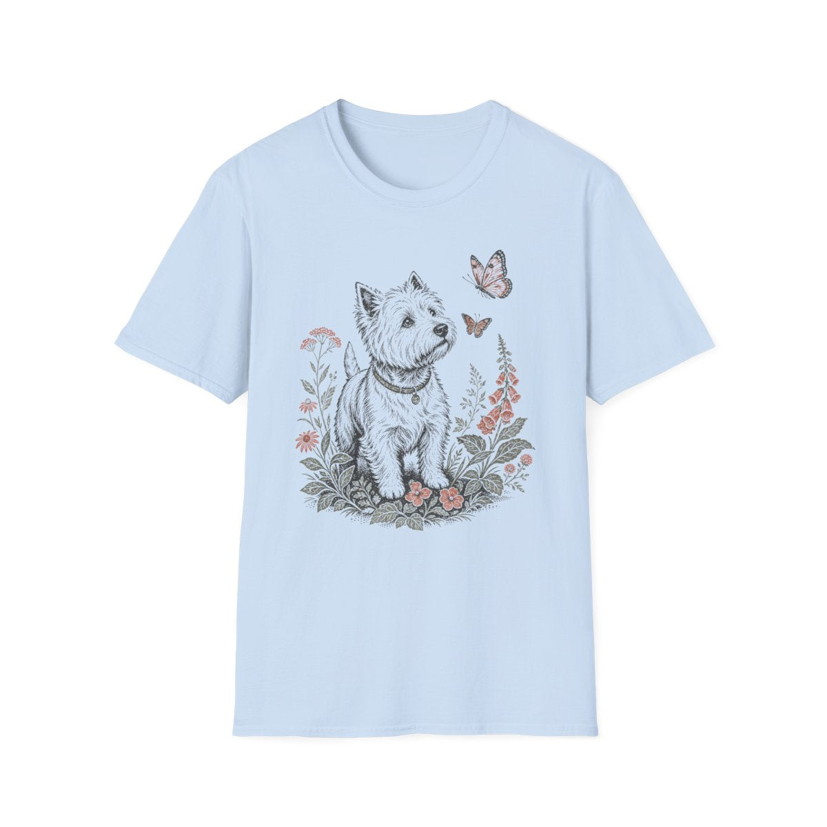 Butterfly Meadow Westie Tee