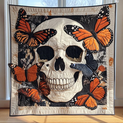 Butterfly Skull Quilt Blanket