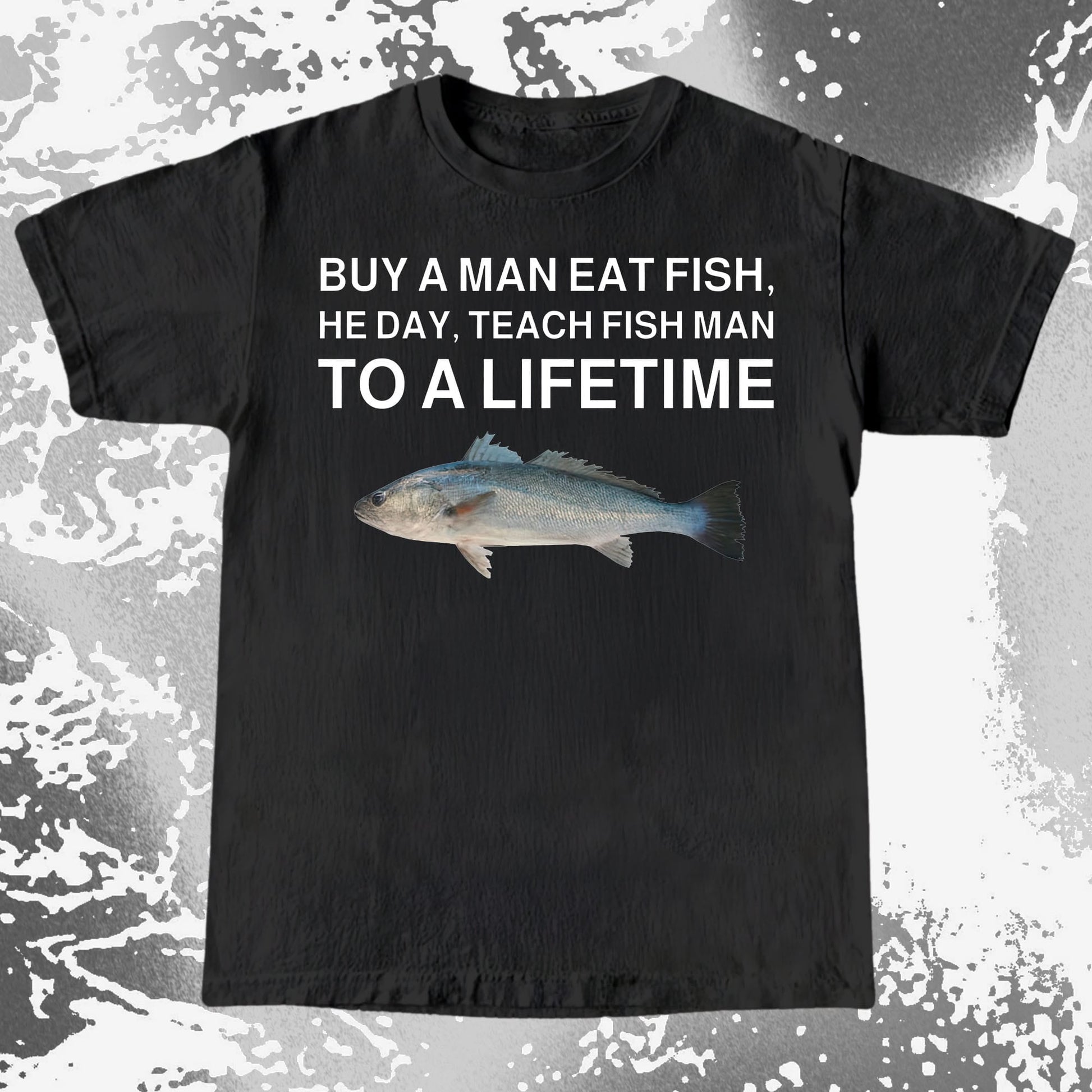 Funny Buy a Man Eat Fish Shirt (view 2)